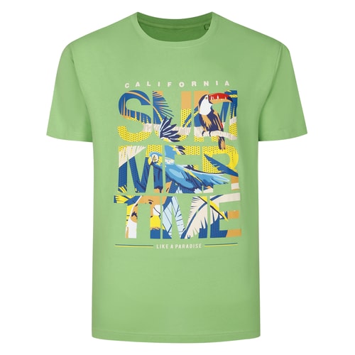 Bigdude Summertime T-Shirt mit Rundhalsausschnitt, Limettengrün